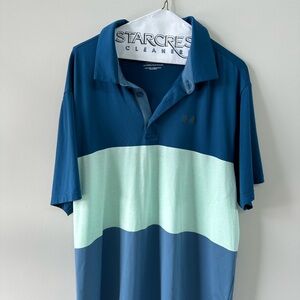 Under Armour Men's Teal and Light Green Polo “the playoff” new no tags xxl